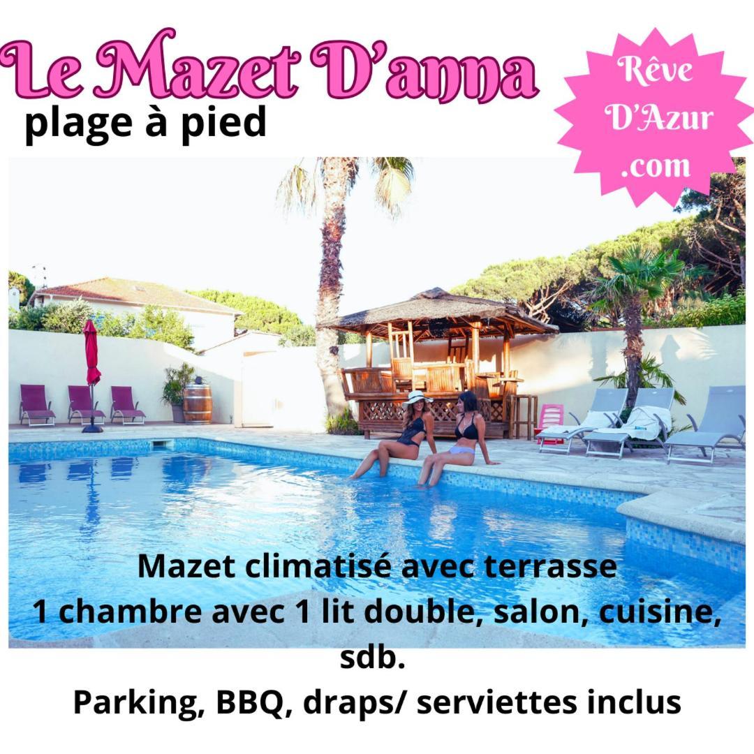 Reve D'Azur, Mazet En Bord De Mer, Parking, Piscine Partagee, Terrasse Bbq & Draps Inclus La Nartelle, 1 Salon, 1 Chambre, 1 Cuisine , 1 Sdb แซ็งต์-แมกซีม ภายนอก รูปภาพ